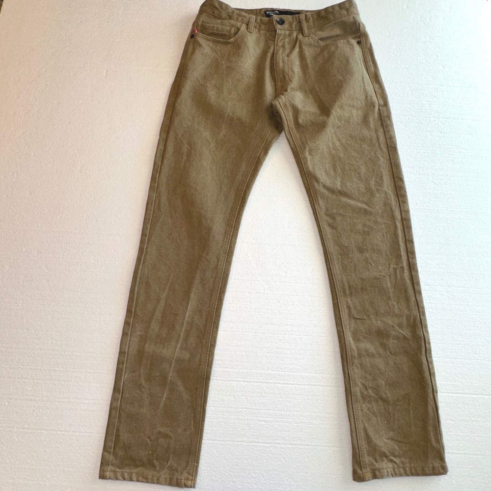 Brooklyn's Own by ROCAWEAR Slim Fit Men W30 Gold Pants Jeans Streetwear Tan Slub